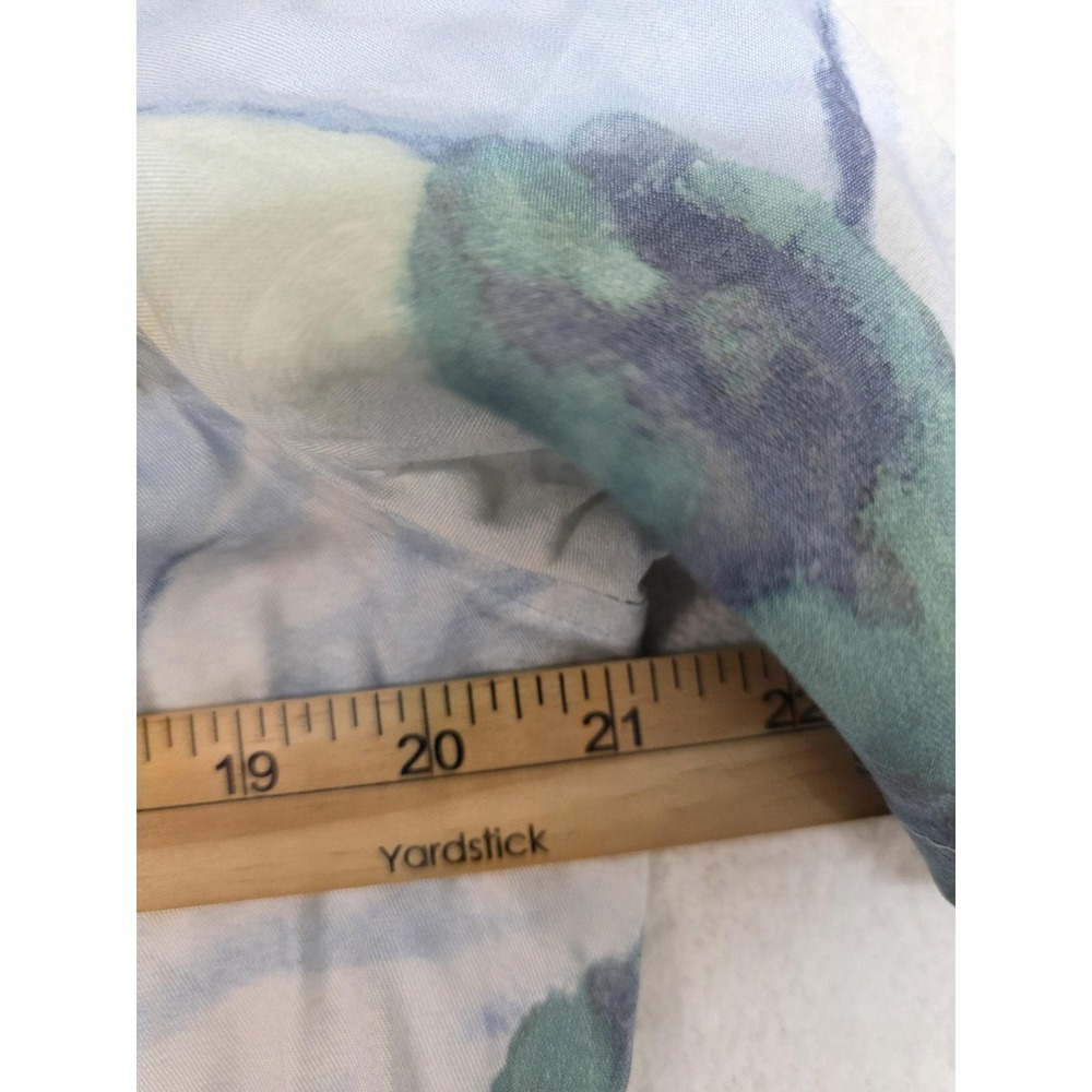 H&M Men's Regular Fit Button Up Shirt Small Tree Print Lyocell Blue Green - Picture 6 of 7